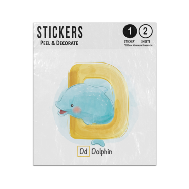 Picture of Alphabet Animal Letter D Is For Dolphin Preschool Teaching Sticker Sheets Twin Pack