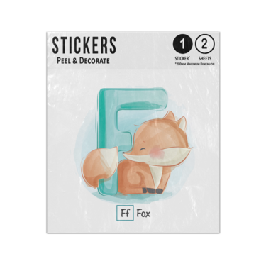 Picture of Alphabet Animal Letter F Is For Fox Preschool Teaching Sticker Sheets Twin Pack