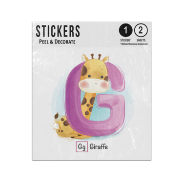 Picture of Alphabet Animal Letter G Is For Giraffe Preschool Teaching Sticker Sheets Twin Pack