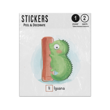 Picture of Alphabet Animal Letter I Is For Iguana Preschool Teaching Sticker Sheets Twin Pack