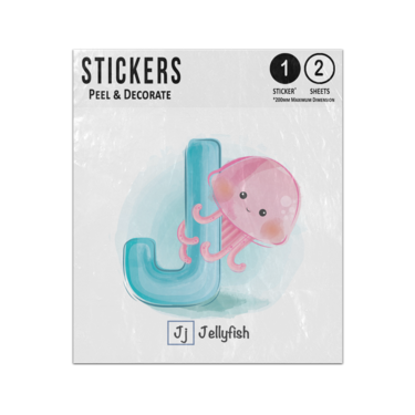 Picture of Alphabet Animal Letter J Is For Jelly Fish Preschool Teaching Sticker Sheets Twin Pack