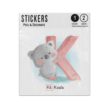 Picture of Alphabet Animal Letter K Is For Koala Bear Preschool Teaching Sticker Sheets Twin Pack
