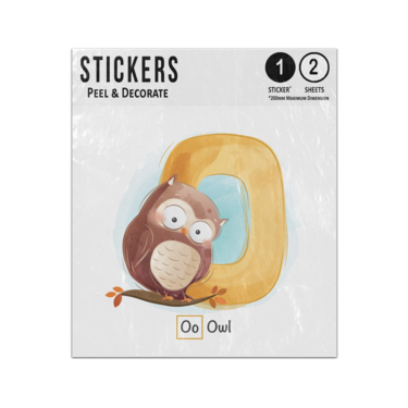 Picture of Alphabet Animal Letter O Is For Owl Preschool Teaching Sticker Sheets Twin Pack