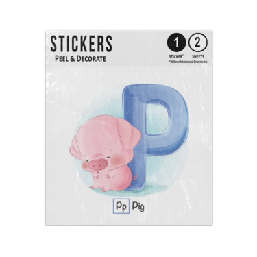 Picture of Alphabet Animal Letter P Is For Pig Preschool Teaching Sticker Sheets Twin Pack