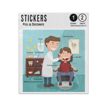 Picture of Dentist Clinic Dental Equipment Preschool Illustration Sticker Sheets Twin Pack