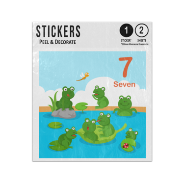 Picture of Learn To Count Numbers 7 Leaping Frogs Preschool Illustration Sticker Sheets Twin Pack