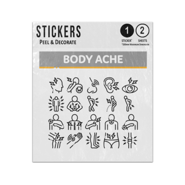 Picture of Body Aches And Pains Human Anatomy Illustrations Sticker Sheets Twin Pack