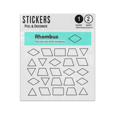 Picture of Find And Colour Rhombus Shapes Set Educational Preschool Teaching Aid Sticker Sheets Twin Pack