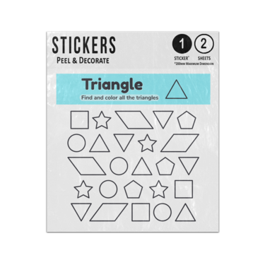 Picture of Find And Colour Triangle Shapes Set Educational Preschool Teaching Aid Sticker Sheets Twin Pack