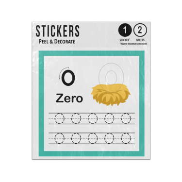 Picture of Number 0 Handwriting Practice Excercise Preschcool Teaching Aid Sticker Sheets Twin Pack