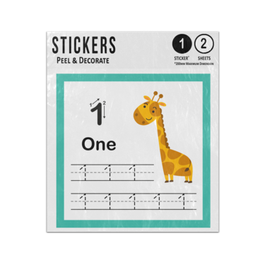 Picture of Number 1 Handwriting Practice Excercise Preschcool Teaching Aid Sticker Sheets Twin Pack