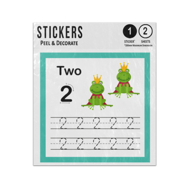 Picture of Number 2 Handwriting Practice Excercise Preschcool Teaching Aid Sticker Sheets Twin Pack