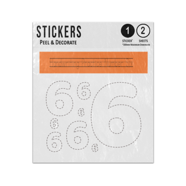 Picture of Number 6 Six Handwriting Practice Preschool Teaching Aid Sticker Sheets Twin Pack
