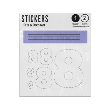 Picture of Number 8 Eight Handwriting Practice Preschool Teaching Aid Sticker Sheets Twin Pack