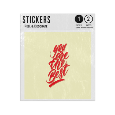 Picture of Bright Red You Are The Best Declaration Lettering Text Sticker Sheets Twin Pack