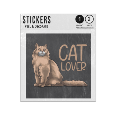 Picture of Cat Lover Text Drawing Image Orange Sticker Sheets Twin Pack