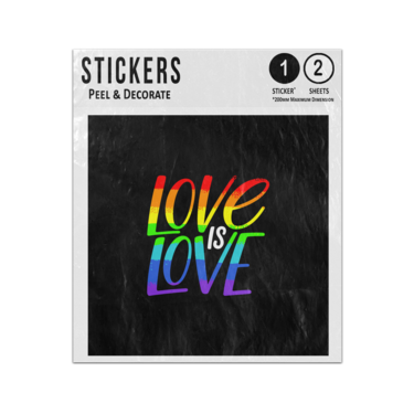 Picture of Love Is Love Neon Bright Modern Text Happy Valentines Day Sticker Sheets Twin Pack