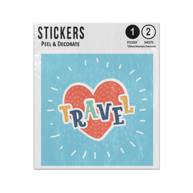 Picture of Love To Travel Sparkling Heart Valentines Day Message Sticker Sheets Twin Pack