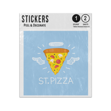Picture of St Saint Pizza Angel Halo Wings Love Happy Valentines Day Sticker Sheets Twin Pack