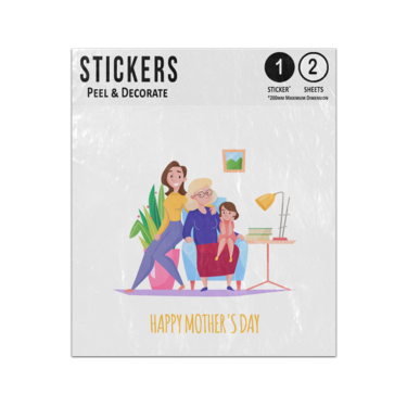 Picture of Happy Mothers Day 3 Generations Celebrate Mum Gran Girl Home Sticker Sheets Twin Pack