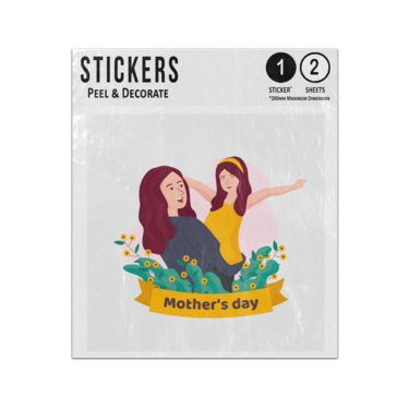 Picture of Happy Mothers Day Banner Mum Daughter Embrace Love Sticker Sheets Twin Pack
