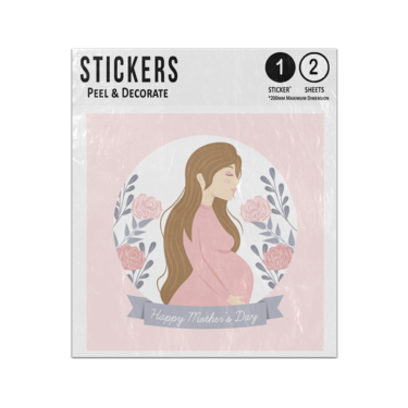 Picture of Happy Mothers Day Banner Mum To Be Pregnant Roses Happy Love Sticker Sheets Twin Pack