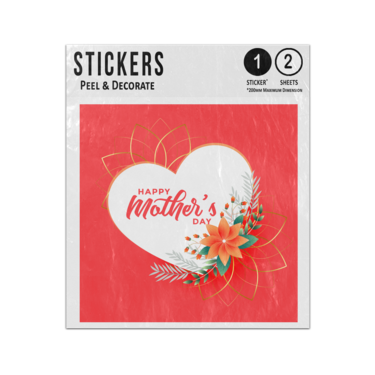 Picture of Happy Mothers Day Lettering Heart Frame Flowers Border Sticker Sheets Twin Pack