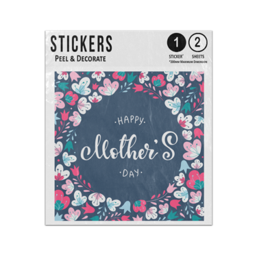 Picture of Happy Mothers Day Lettering Inside Beautiful Floral Pastel Frame Sticker Sheets Twin Pack
