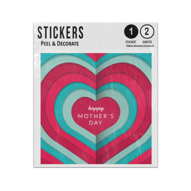 Picture of Happy Mothers Day Lettering Saying Quote Paper Cut Roses Heart Shapes Sticker Sheets Twin Pack