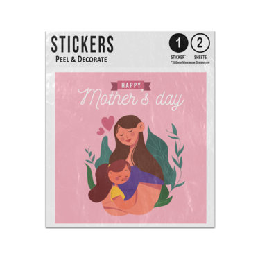 Picture of Happy Mothers Day Mum Cuddling Daughter Love Hearts Cherish Sticker Sheets Twin Pack