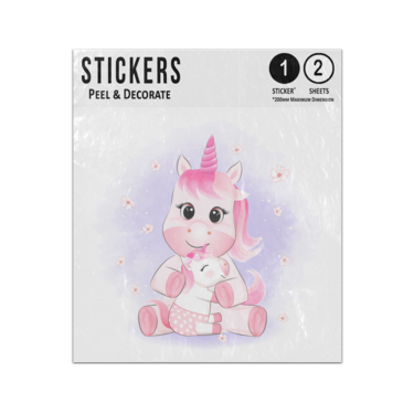 Picture of Happy Mothers Day Mum Unicorn Cuddling Child Love Flowers Sticker Sheets Twin Pack