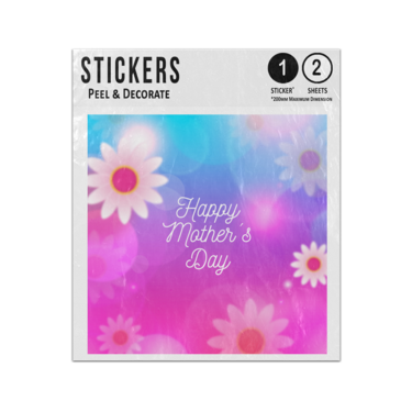 Picture of Happy Mothers Day Text Lettering Blurred Floral Background Sticker Sheets Twin Pack