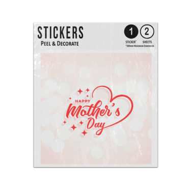 Picture of Happy Mothers Day Text Pink Angled Frame Sparkles Bubbles Sticker Sheets Twin Pack