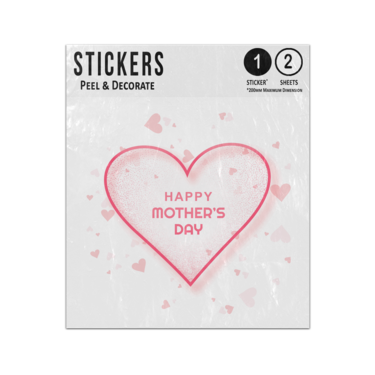 Picture of Happy Mothers Day Text Pink Frame Love Hearts Background  Sticker Sheets Twin Pack
