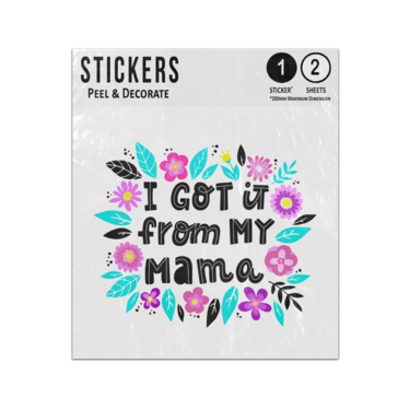 Picture of I Got It From My Mama Lettering Quote Floral Border Mothers Day Sticker Sheets Twin Pack