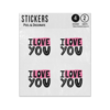 Picture of I Love You Lettering Message Romantic Quote Valentines Day Sticker Sheets Twin Pack