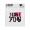 Picture of I Love You Lettering Message Romantic Quote Valentines Day Sticker Sheets Twin Pack