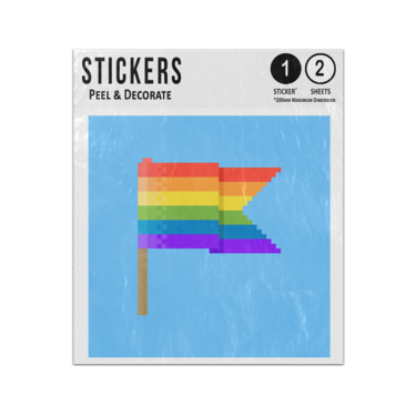 Picture of 8 Bit Pixel Rainbow Flag Gay Pride Sticker Sheets Twin Pack