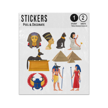 Picture of Ancient Egypt Pharaoh Queen Sacred Animals Egyptian Pyramids Sticker Sheets Twin Pack