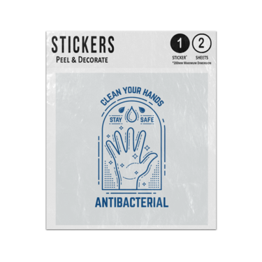 Picture of Antibacterial Clean Your Hands Stay Safe Illustration Sticker Sheets Twin Pack