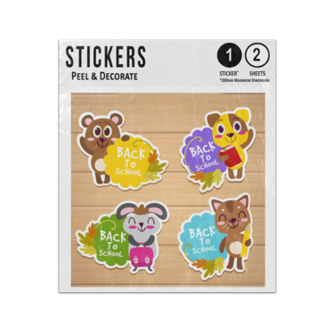 Picture of Back To School Animal Label Badges Collection Sticker Sheets Twin Pack