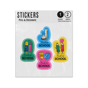 Picture of Back To School Arts Math Play Learning Time Label Badges Set Sticker Sheets Twin Pack