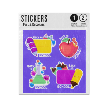 Picture of Back To School Labels Badges With Lines For Writing Text Label Sticker Sheets Twin Pack