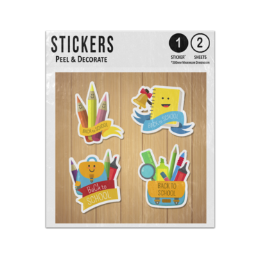 Picture of Back To School Pens Pencils Books Label Badges Set Sticker Sheets Twin Pack