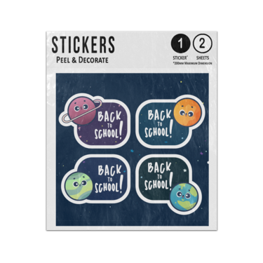 Picture of Back To School Planets Kawaii Set Sticker Sheets Twin Pack