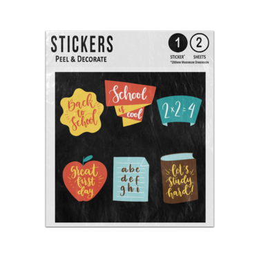 Picture of Back To School Reading Writing Arithmetic Label Badge Collection Sticker Sheets Twin Pack
