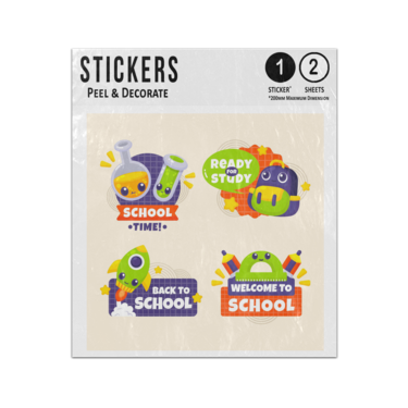 Picture of Back To School Ready To Study Welcome Time Labels Sticker Sheets Twin Pack