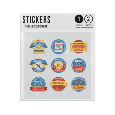Picture of Back To School Welcome Good Luck Lettering Badges Sticker Sheets Twin Pack