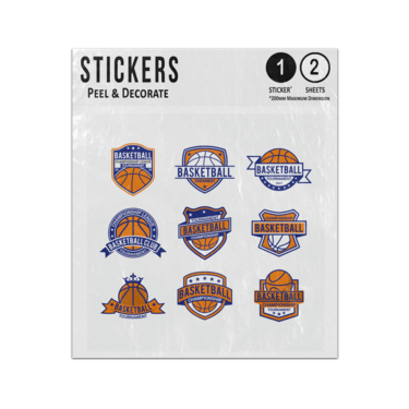 Picture of Basketball Tournament Championship Logo Badge Collection Sticker Sheets Twin Pack