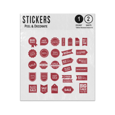 Picture of Big Sale Percent Off Best Price Discount Red Badge Collection Set Sticker Sheets Twin Pack